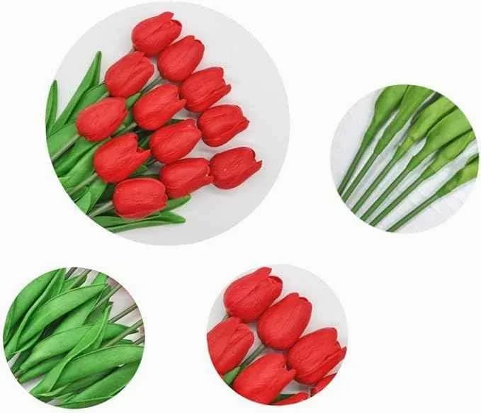 10-Piece UV Resistant Waterproof Faux Tulip Bouquet – Artificial Flowers for Indoor/Outdoor Decor - View 18