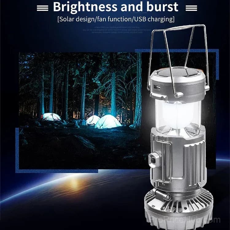5-in-1 Solar LED Camping Lantern with Fan - View 4