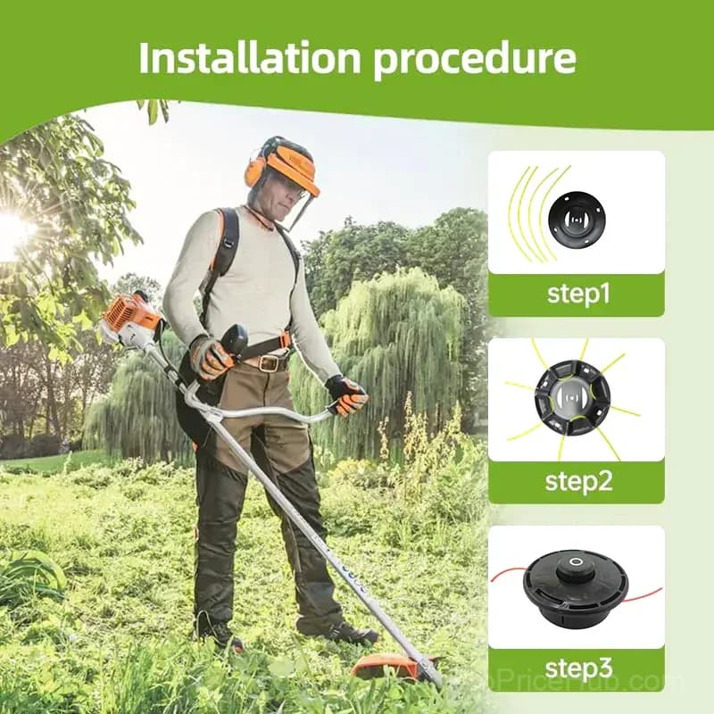 Universal Steel Wire Trimmer Head, Heavy-Duty Weed Brush Cutter Replacement - View 8