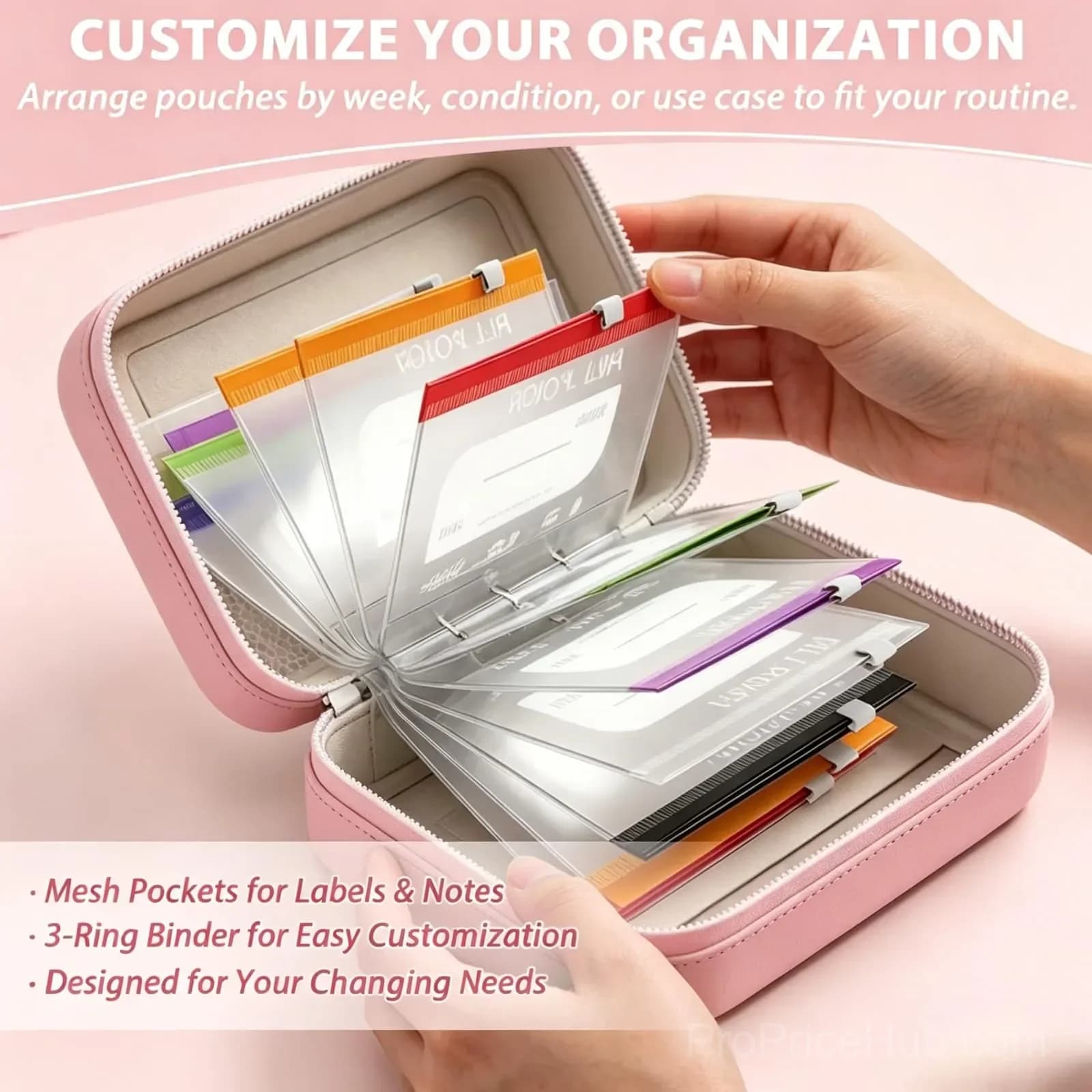 14-Piece Waterproof Crush-Resistant Travel Pill Pouch Set - View 3