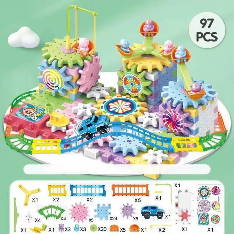 Children's Electric Gear Building Blocks Set - View 9