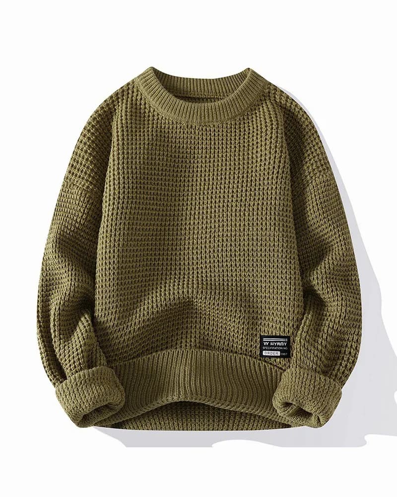 Men's Big & Tall Retro Crewneck Sweater - Thick Knit, Sizes M-3XL - View 2
