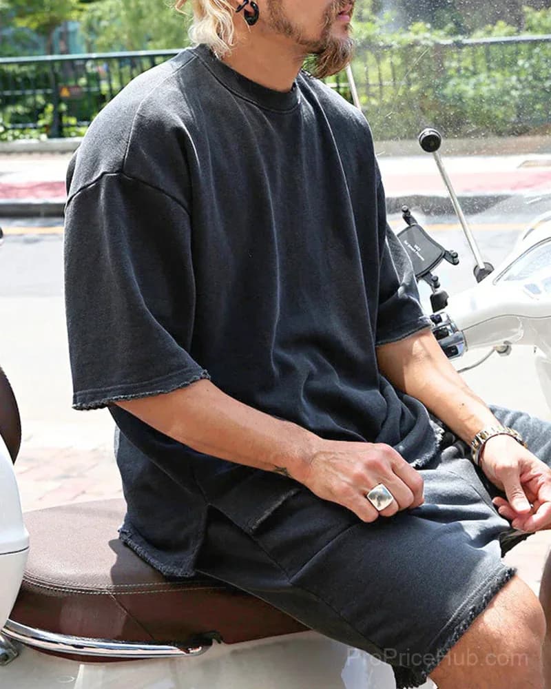 Men's Casual Loose Fit Solid Sports Set - M to 8XL - View 17