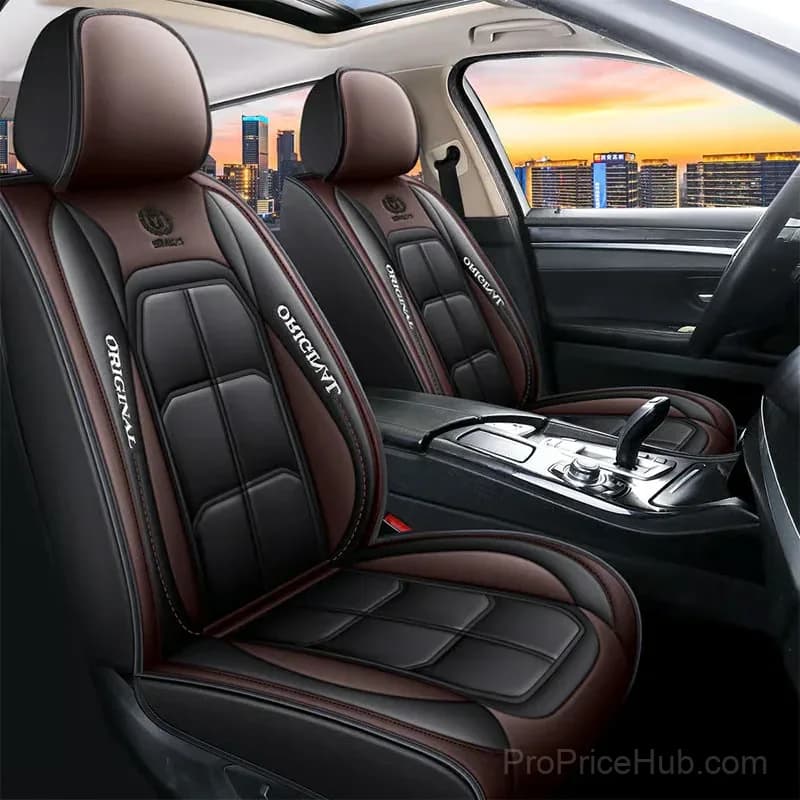 PU Leather Front Car Seat Covers, Universal Fit, Red - View 9