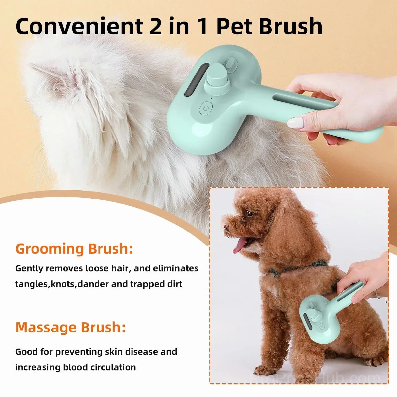 White Pet Spray Hair Removal Comb for Dogs - View 14