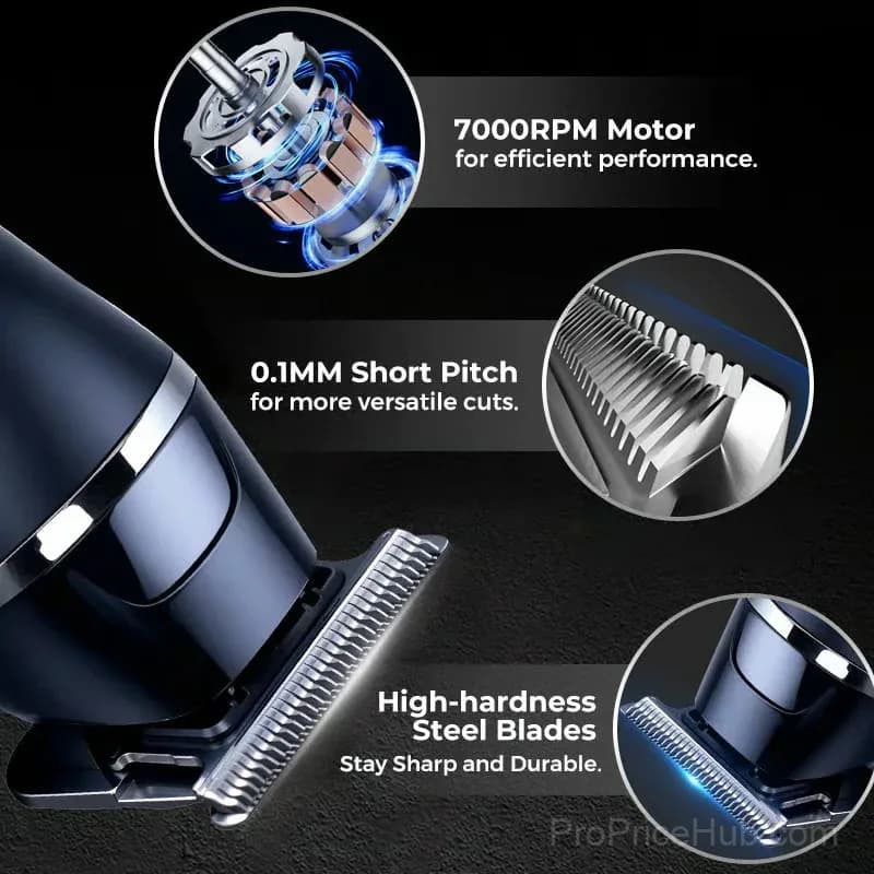 Diamond Black Digital Display Electric Hair Clipper Set - View 4