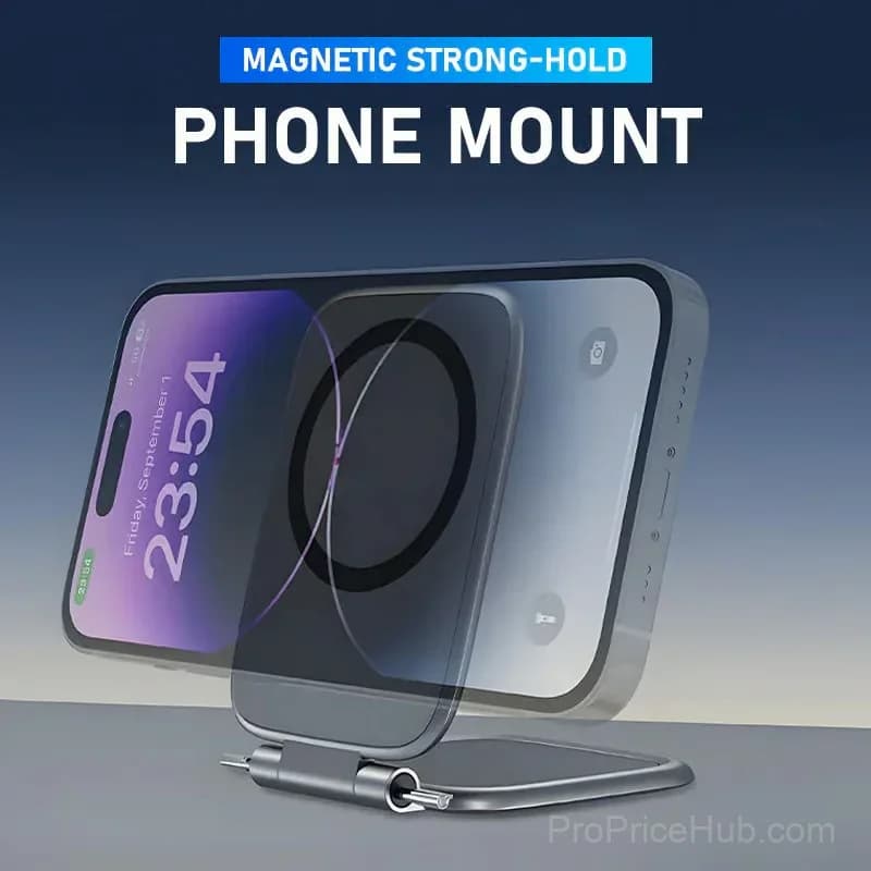 Magnetic Strong-Hold Phone Mount, Black - View 2