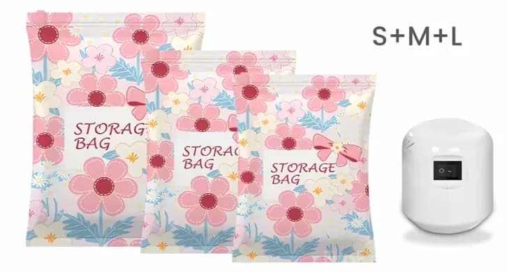 Vacuum Storage Bags, 3 Small 70 x 50 cm with Electric Pump - View 10