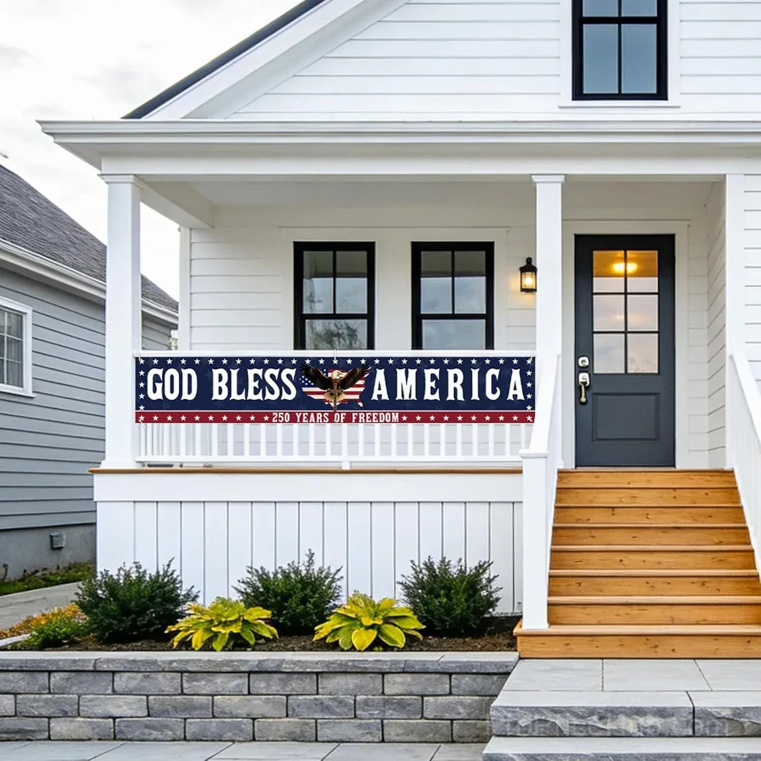 God Bless America 250th Anniversary Patriotic Outdoor Banner - View 3