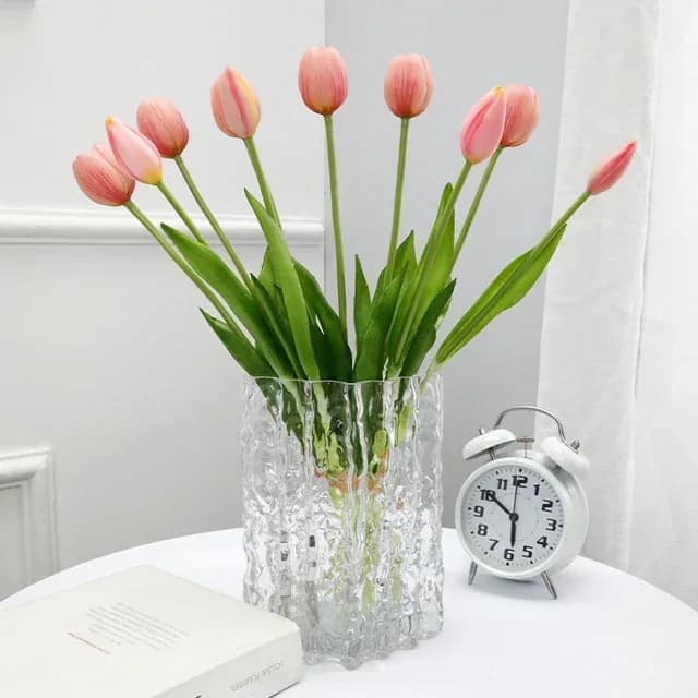 10-Piece UV Resistant Waterproof Faux Tulip Bouquet – Artificial Flowers for Indoor/Outdoor Decor - View 12