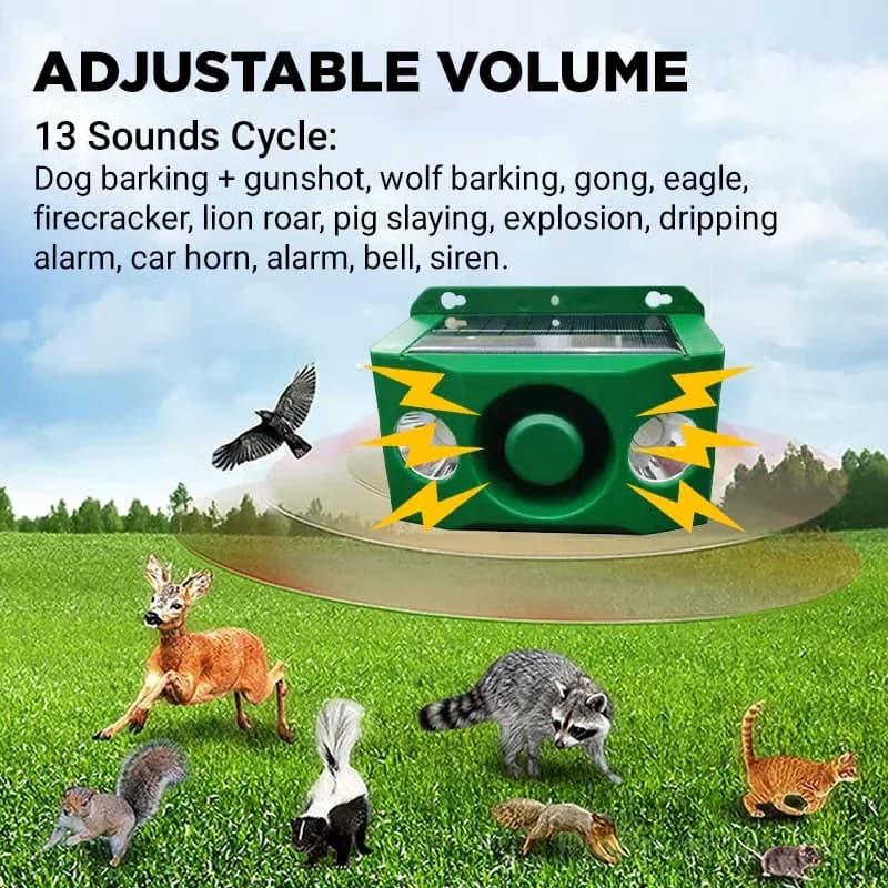 Solar Beast Repellent Warning Lights with Loud Alarm, 2 Spotlights - View 4