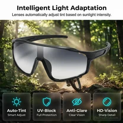 Photochromic Outdoor Sports Glasses, Grey, 1 PC - View 2