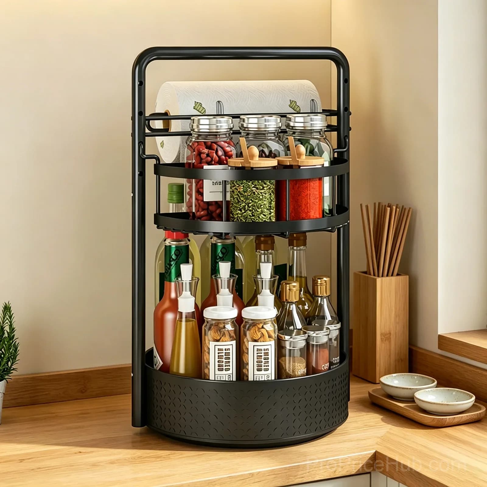 Paper Towel and Seasoning Storage Rack - View 7