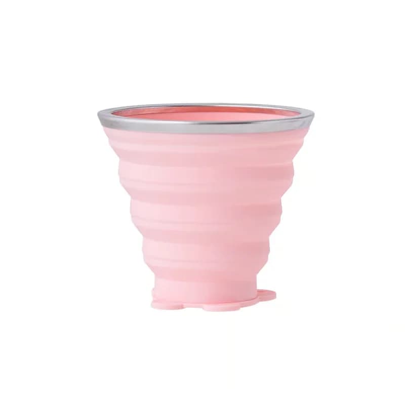 270ML Foldable Silicone Travel Cup, Anti-Scald Camping Mug, Pink - View 12