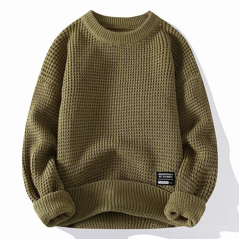 Men's Big & Tall Retro Crewneck Sweater - Thick Knit, Sizes M-3XL - View 5