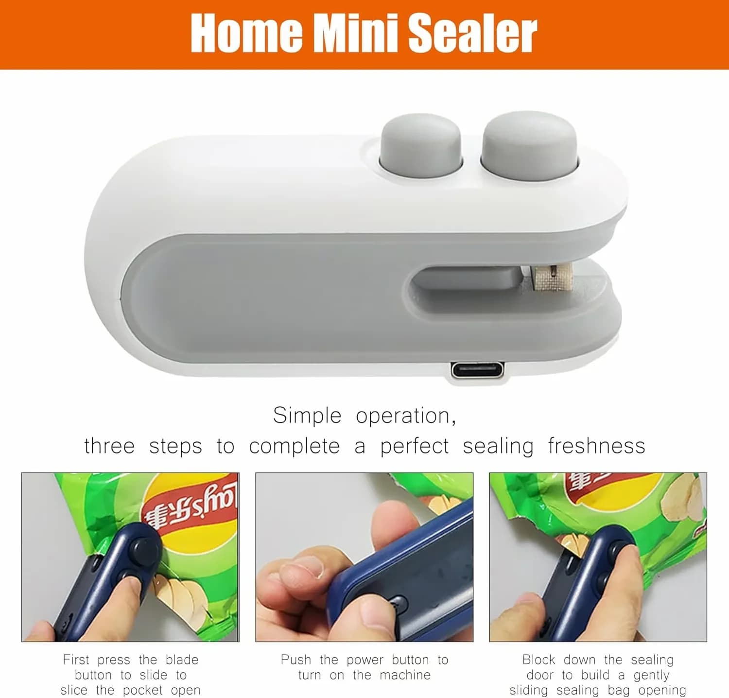 2-in-1 Mini Bag Sealer, White/Blue, 2-Pack - View 10