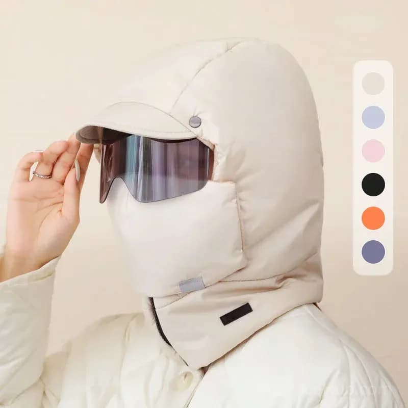 Windproof Full-Cover Outdoor Riding Mask with Glasses, Black - View 2