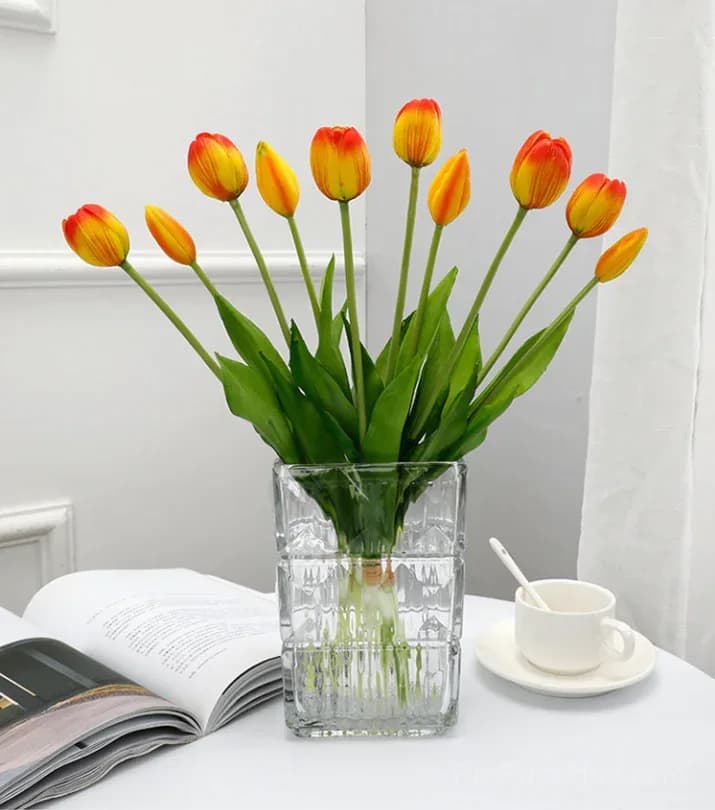 10-Piece UV Resistant Waterproof Faux Tulip Bouquet – Artificial Flowers for Indoor/Outdoor Decor - View 8