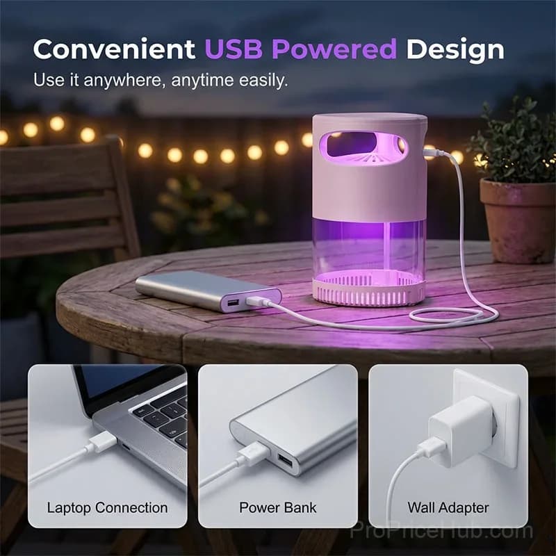UV Mosquito Killer Lamp – USB, Quiet, Chemical-Free Indoor Trap - View 7
