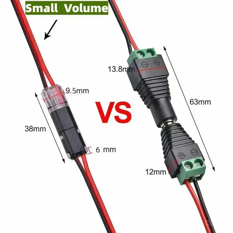 Double-Wire 2-Pin LED Light Strip Plug-in Connector - View 7