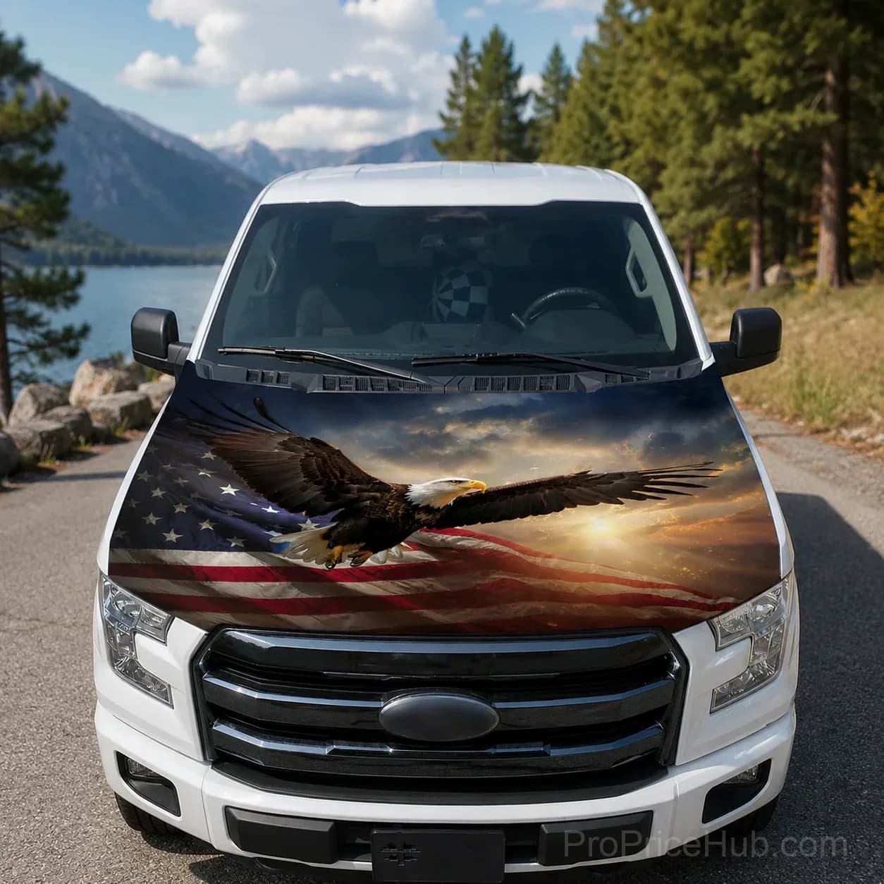 American Car Hood Flag - No Glue No Tools, Install in 1 Minute - View 26