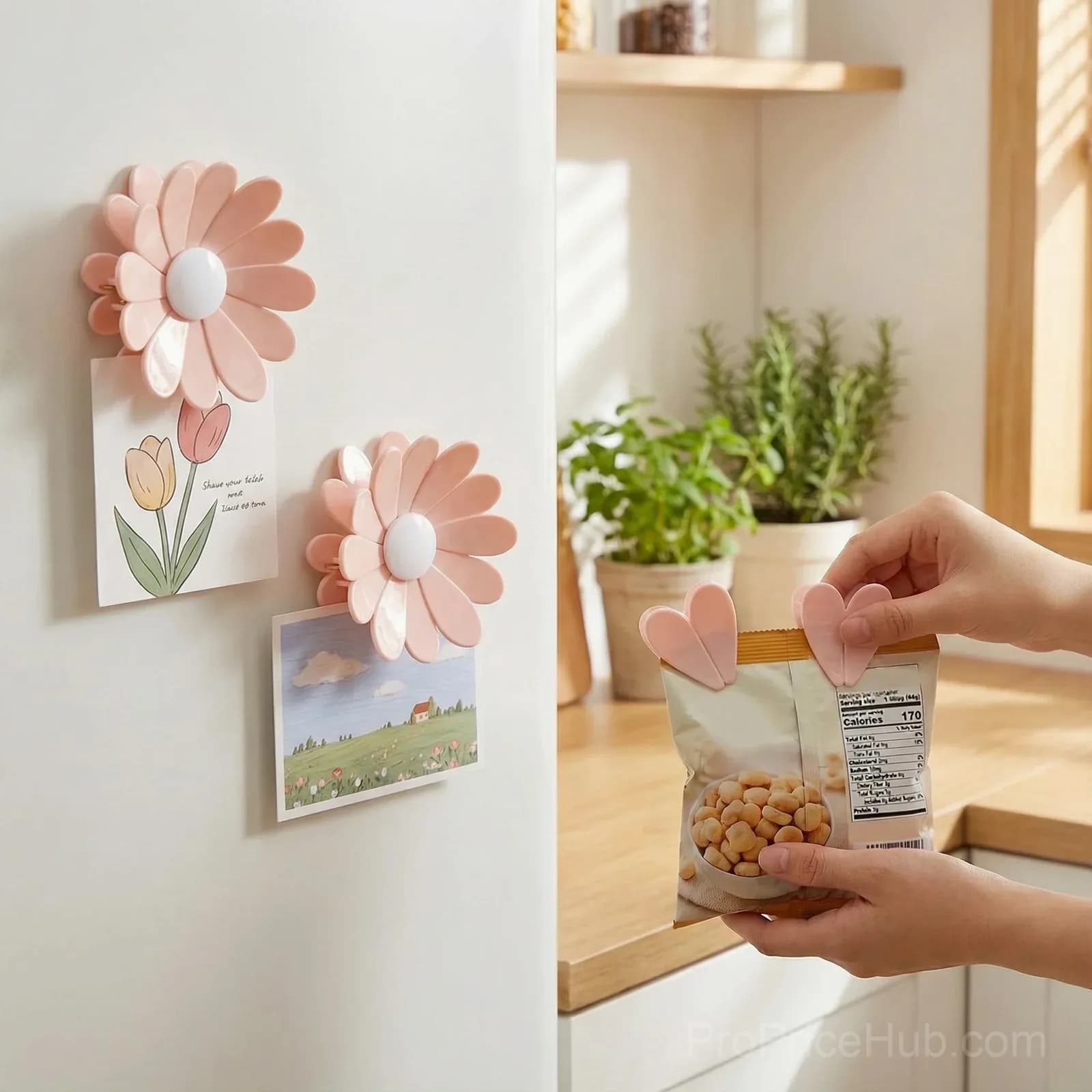 Magnetic Chip Clips for Fridge - 6 Bag Clips + 1 Magnetic Base, Cute Food Sealing Clips - View 22
