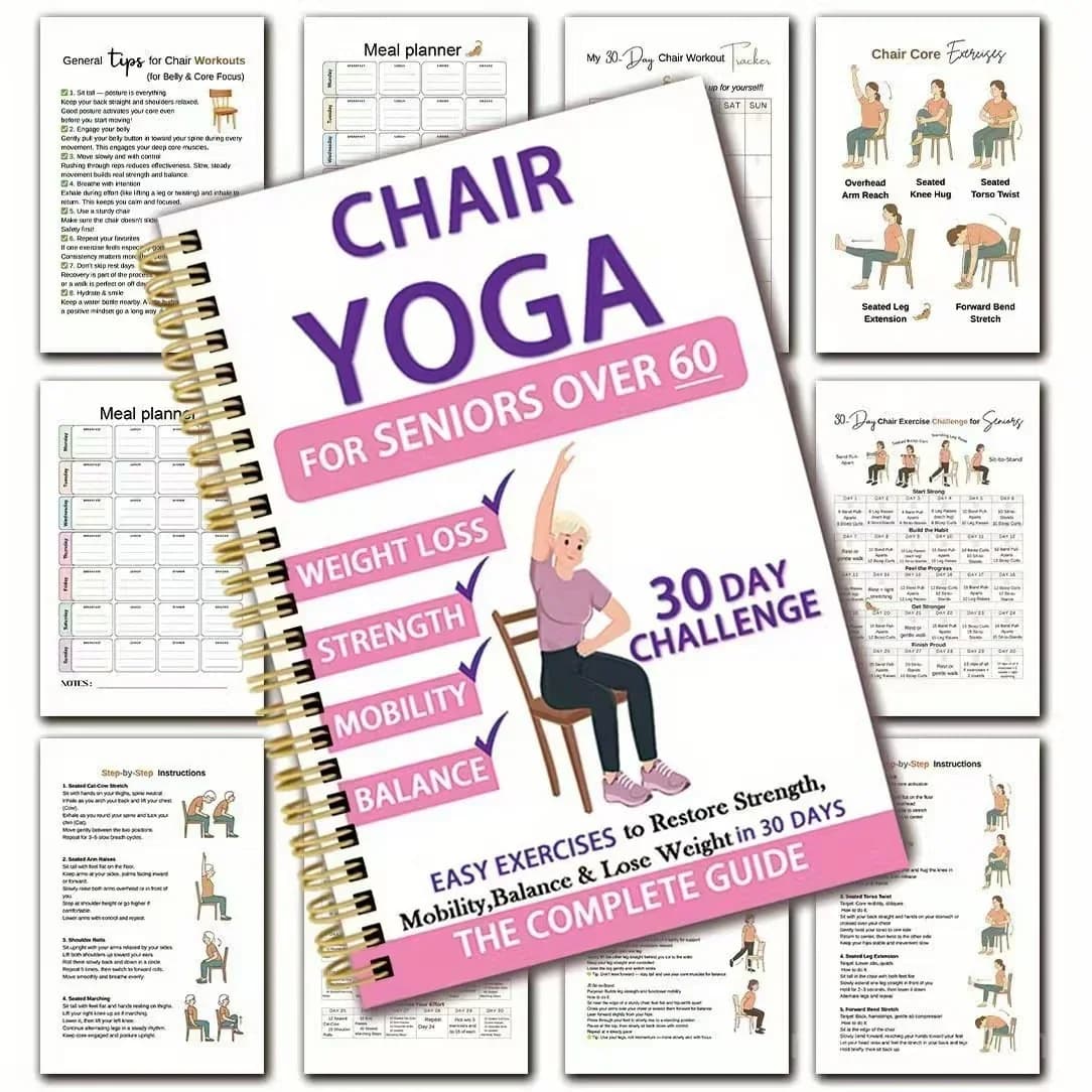Chair Yoga Weight Loss Spiral-Bound Notebook & Exercise Guide - At-Home Fitness Journal - View 10