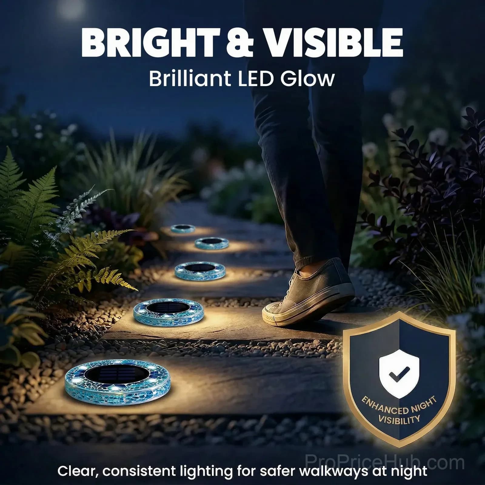 Solar Mosaic Disk Garden Lights - View 2