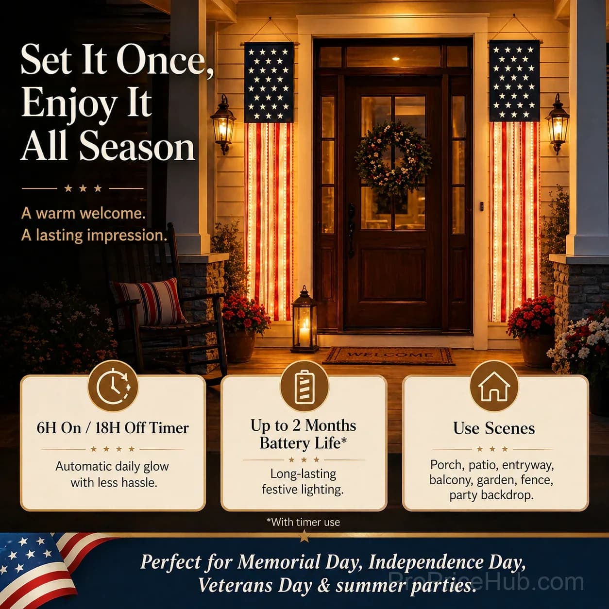 Patriotic Porch Banner Set for America’s 250th Celebration - View 2