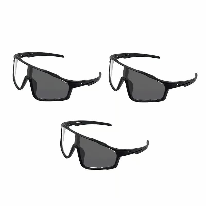 Photochromic UV Protection Sports Sunglasses, Black - View 9