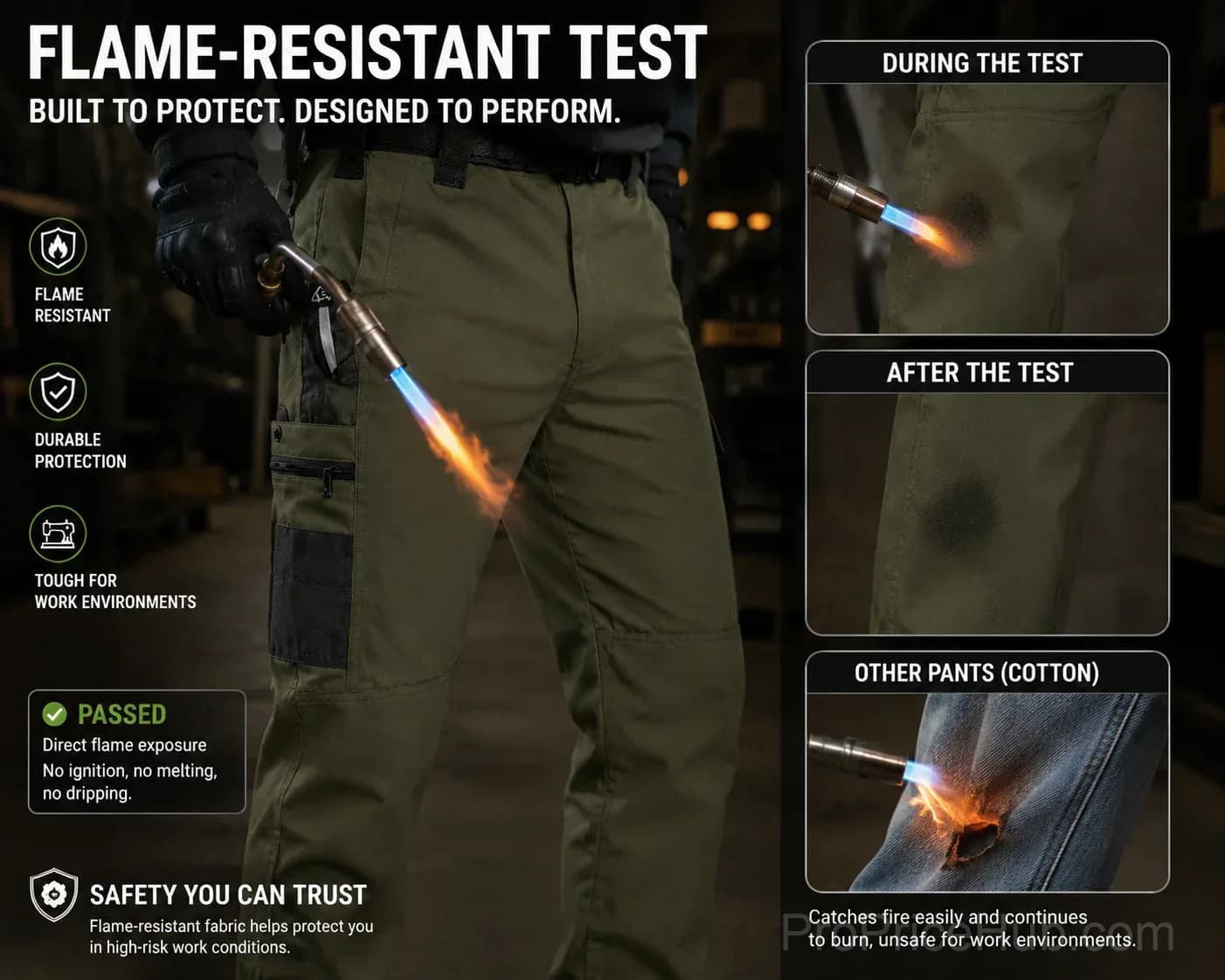 Men's Flame-Resistant Tactical Work Pants - View 3