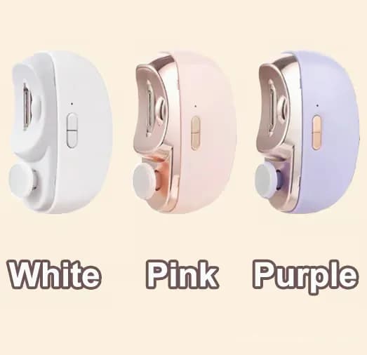 3-in-1 Automatic Electric Nail Clipper with Polisher, White - View 9