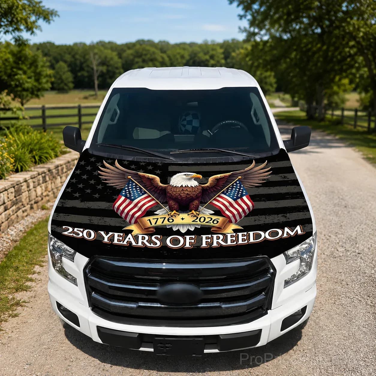 American Car Hood Flag - No Glue No Tools, Install in 1 Minute - View 21