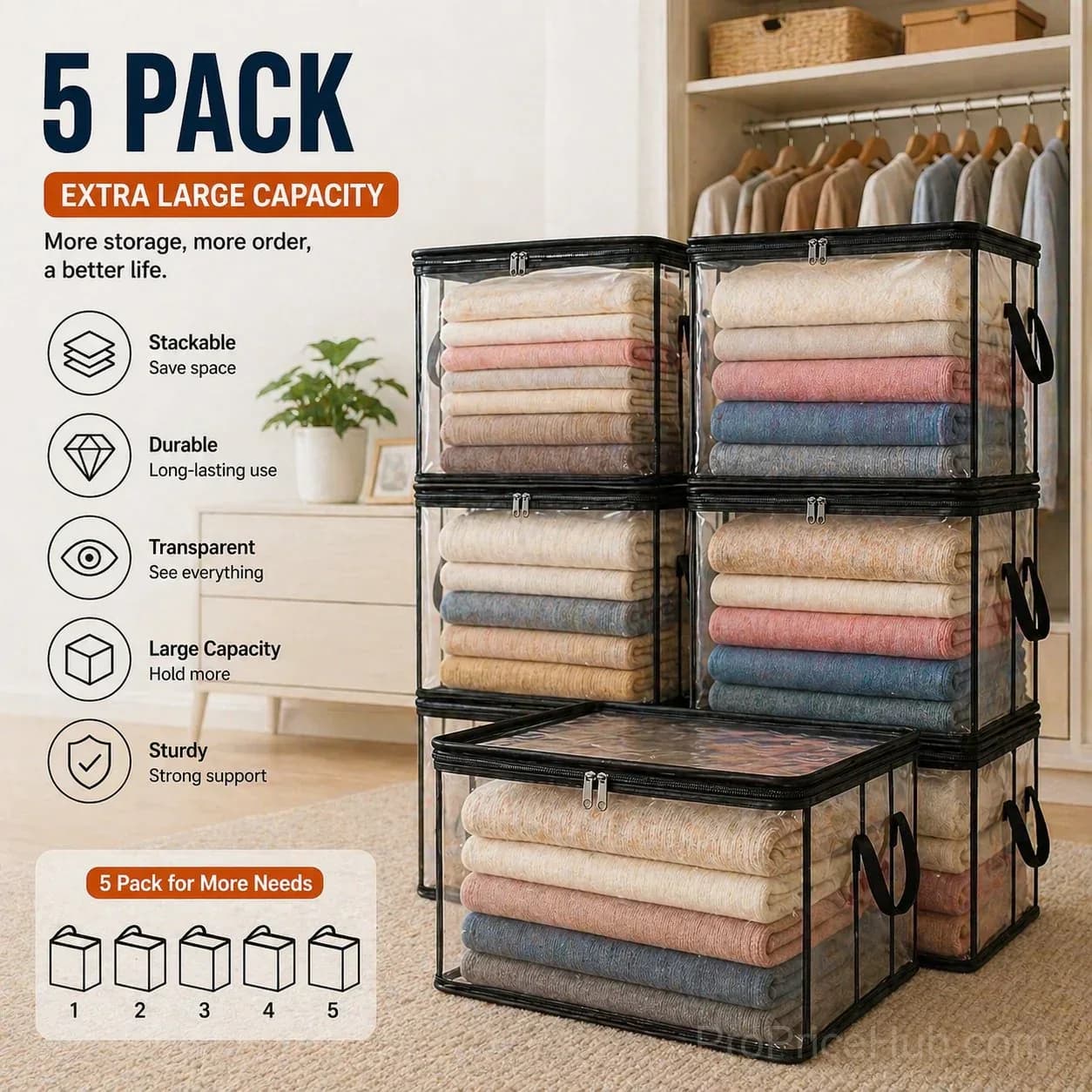 Large Heavy-Duty Thick Plastic Clear Storage Bags - View 9