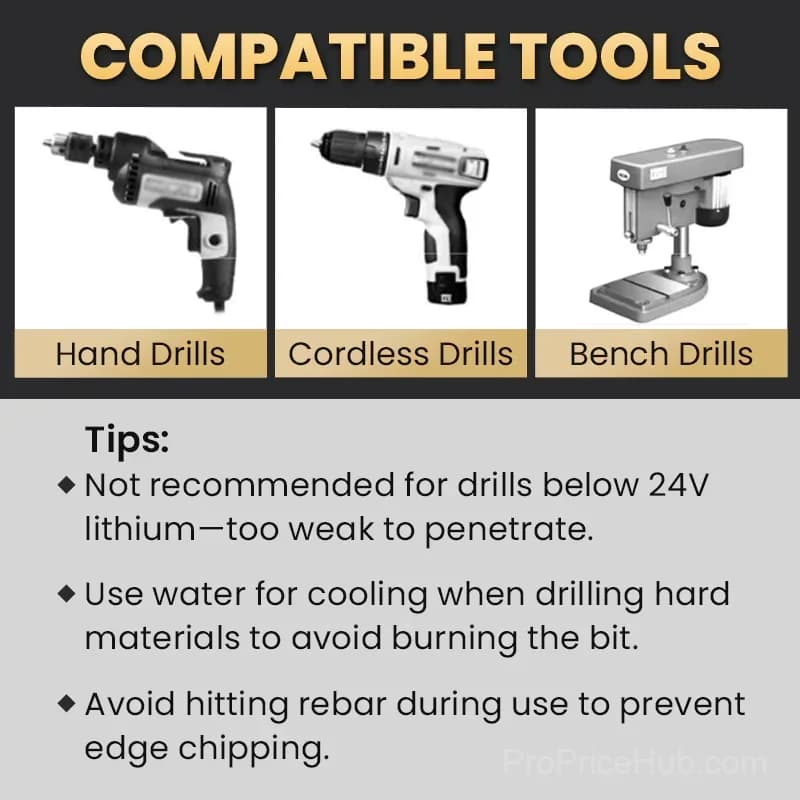 4-Pc 4-Flute Serrated Eccentric Drill Bit Kit, 6-12mm - View 13