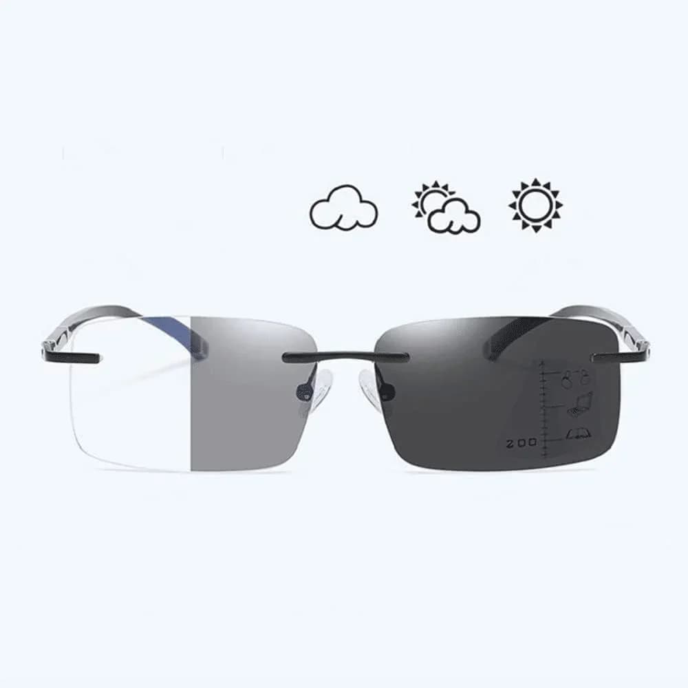 Diamond Edge Frameless Blue Light Blocking Reading Glasses, Lightweight Metal Temples - View 4