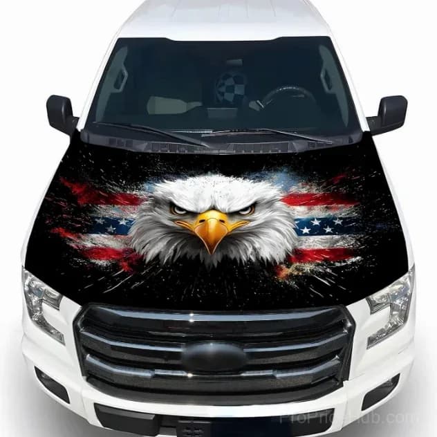 Patriotic American Flag Car Hood Cover - View 13