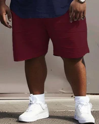 Color Block Printed Big Men's Casual Set - View 6