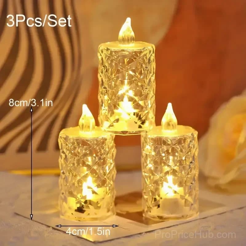 Small Plastic Flameless Candle Lights, 3-Pack - View 4