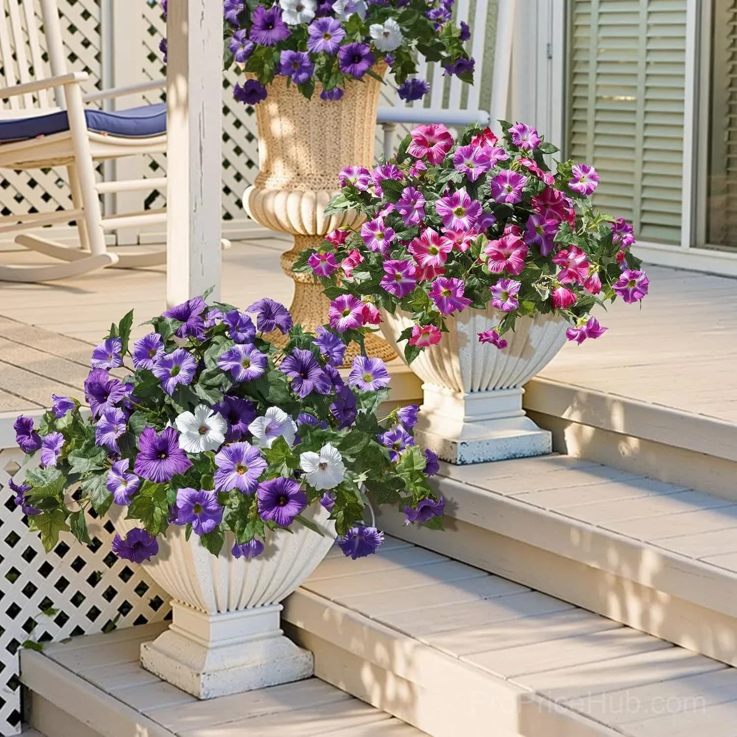 Artificial Fake Petunia Flowers for Outdoor Decoration (2 Pack) - View 7