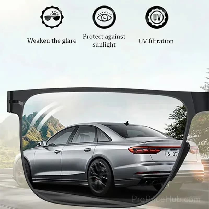 Black Rimless HD Protective Sunglasses, Metal, 1 Pair - View 5