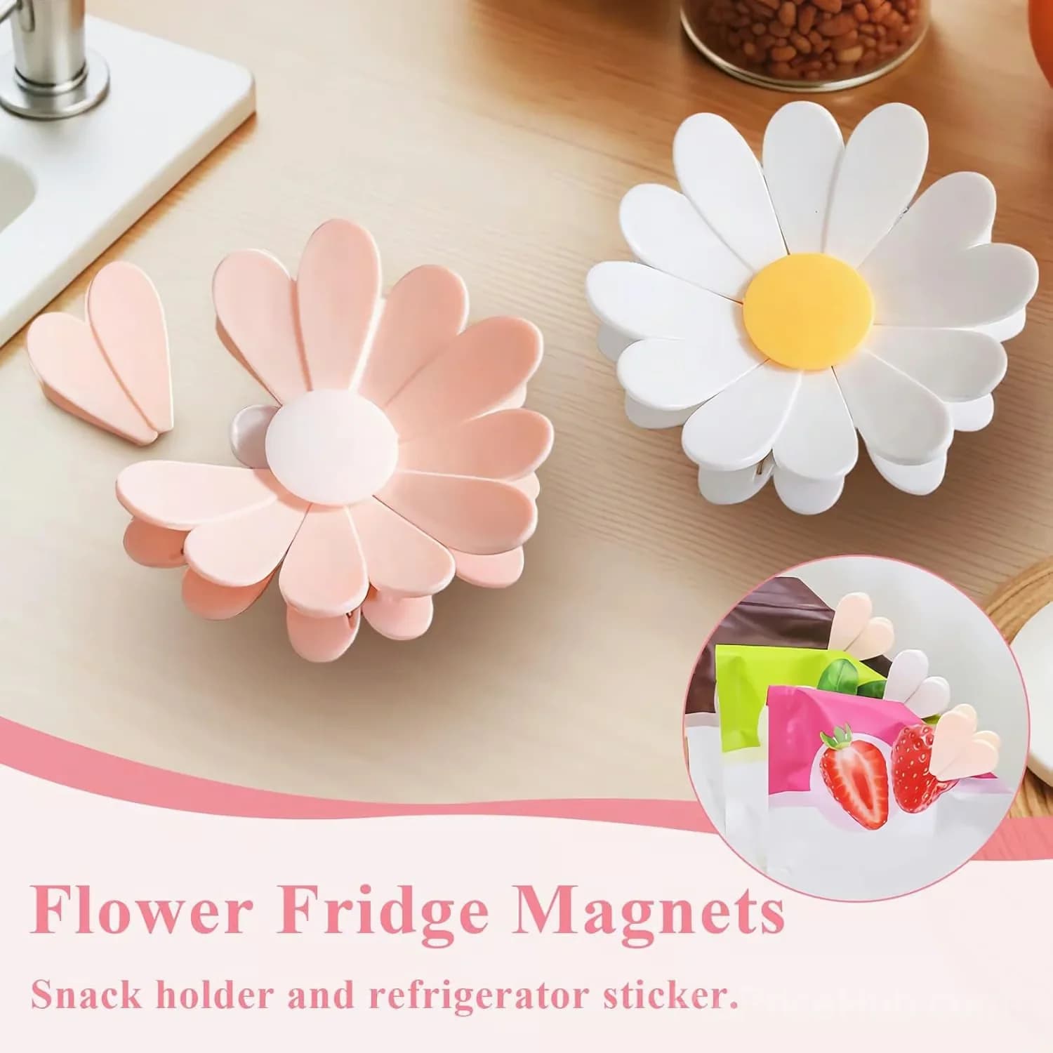 Magnetic Chip Clips for Fridge - 6 Bag Clips + 1 Magnetic Base, Cute Food Sealing Clips - View 15