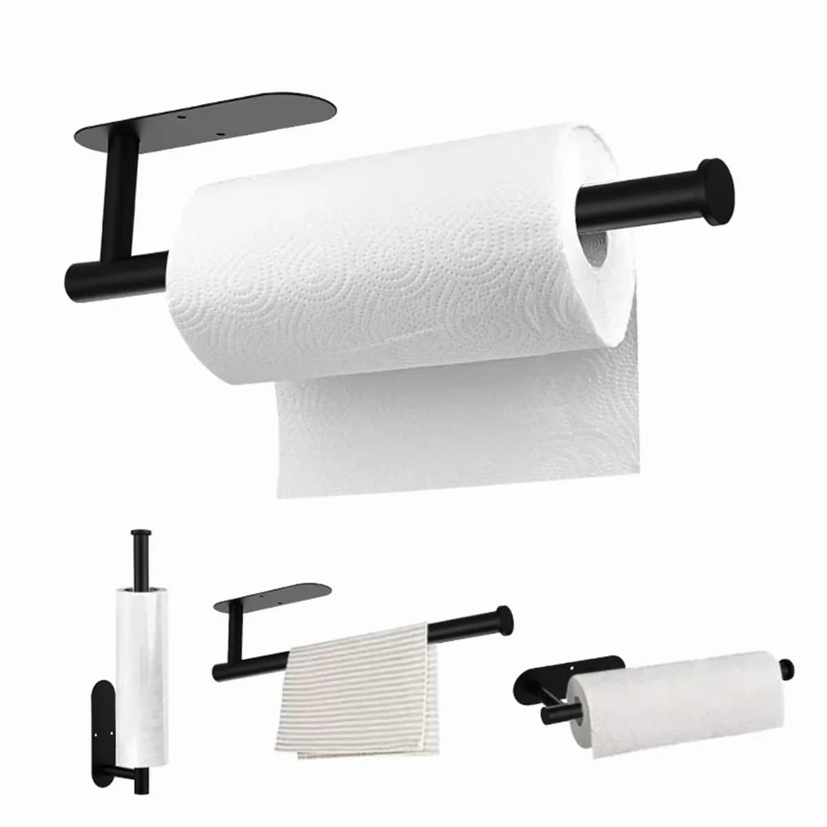 Black Under-Cabinet Paper Towel Holder for Kitchen - View 13
