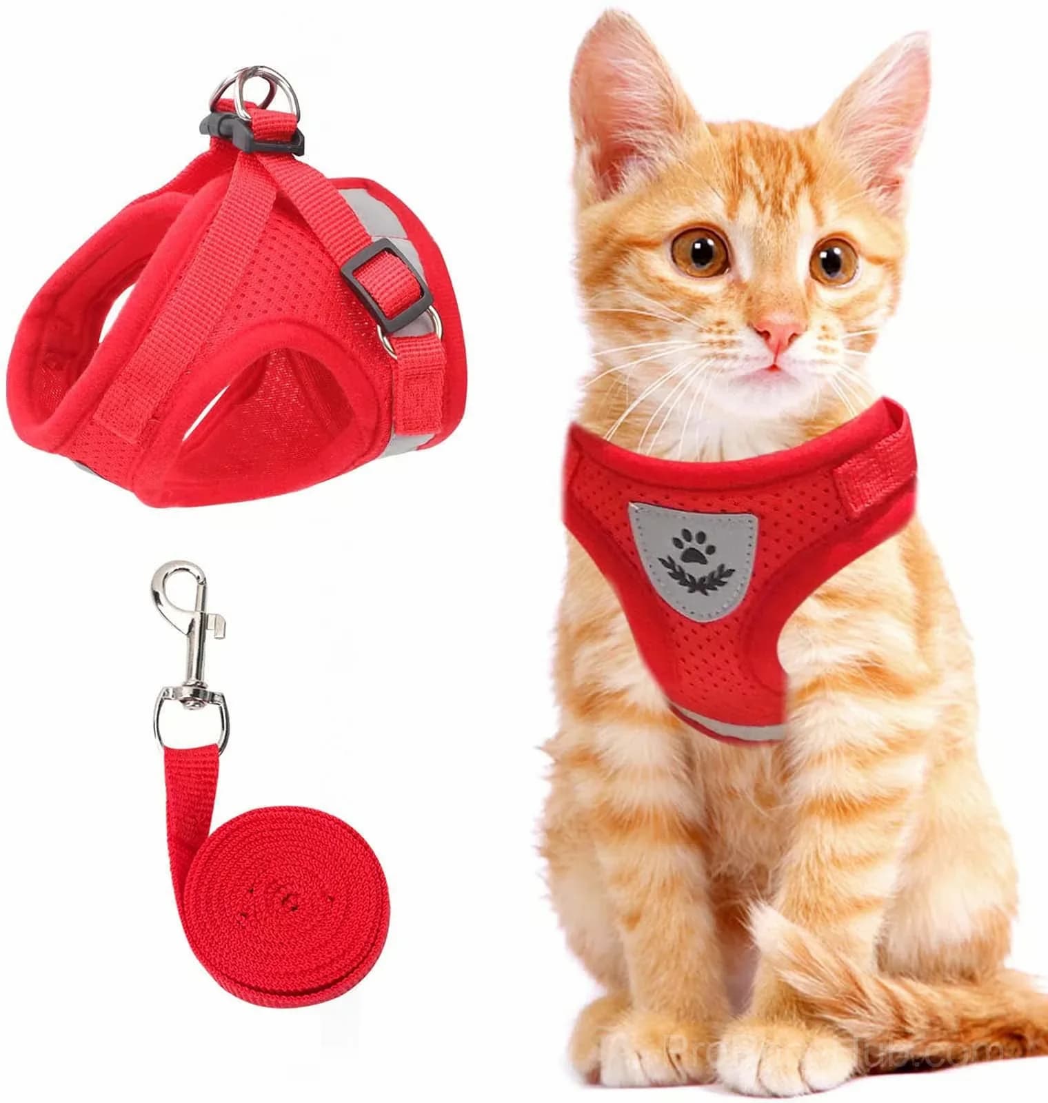 Adjustable Breathable Luminous Cat Harness, Blue XS (Under 3.3 lb) - View 12