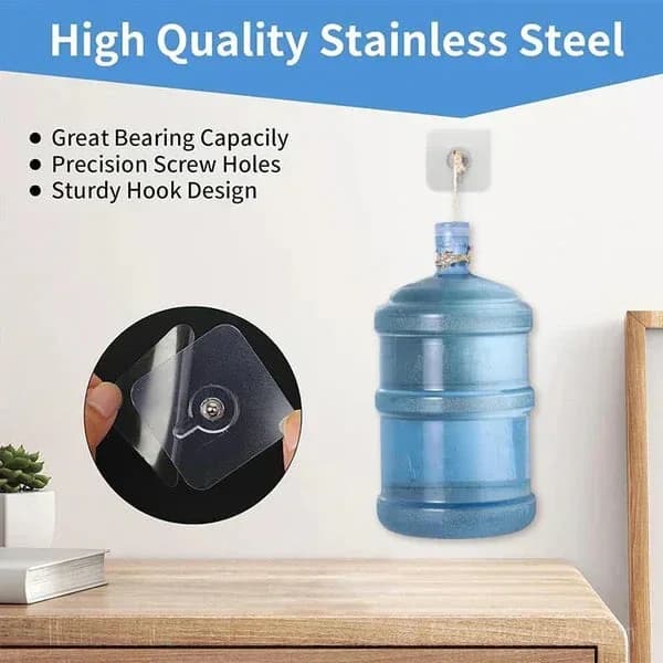 No-Drill Screw Stickers - Wall Adhesive Hooks, 10 Pack - View 7