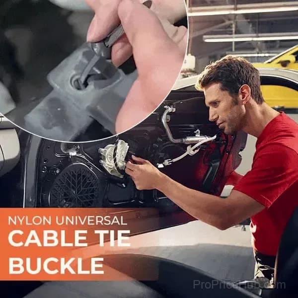 Nylon Universal Cable Tie Buckles for Vehicle Parts, 50-Pack - View 2