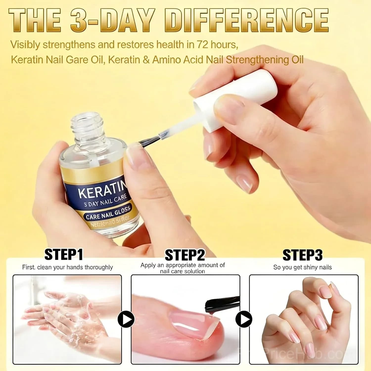 Keratin Amino Acid Nail Care for Dry, Weak & Fragile Nails - 3 Day Treatment - View 3