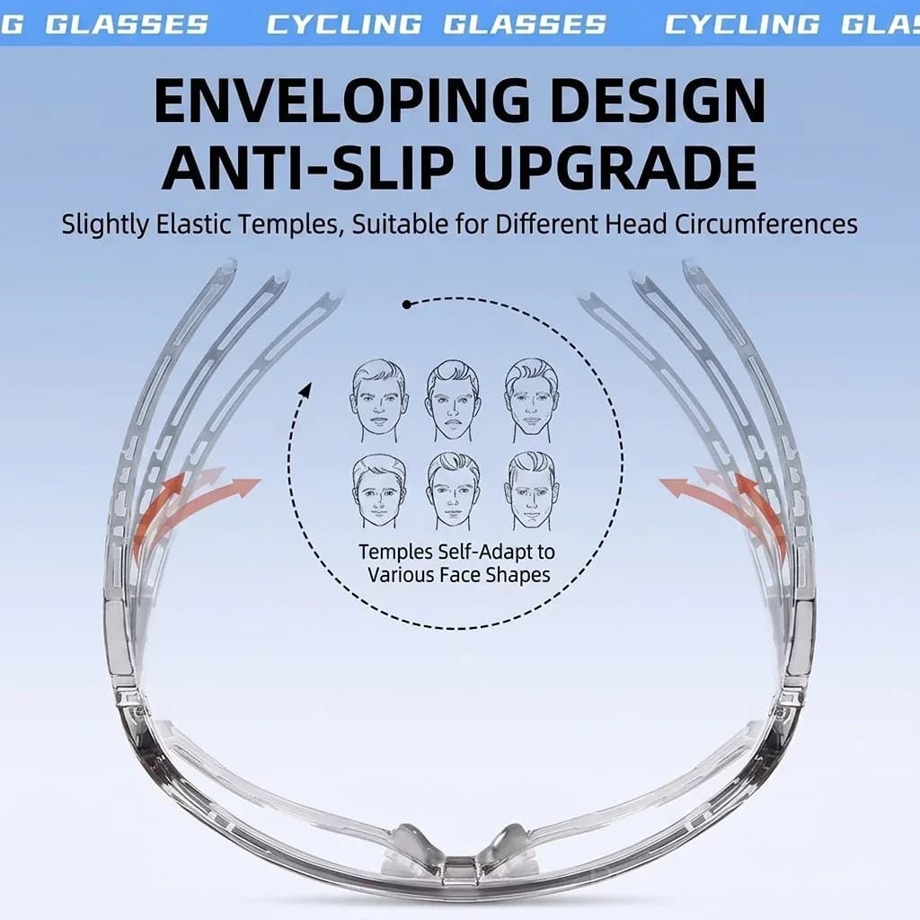 Unisex Photochromic Cycling Sunglasses - Windproof for Road Bike - View 5