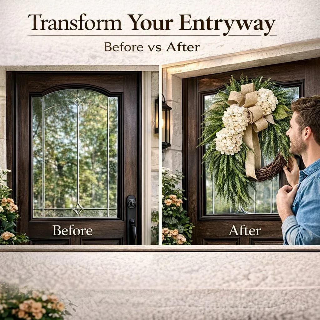 Handcrafted Hydrangea Wreath – All-Season Front Door Decor - View 8