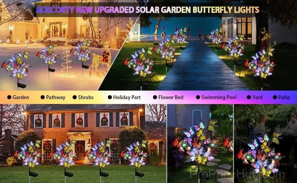 Solar-Powered Outdoor Butterfly Garden Light with Color Changing LEDs - View 13